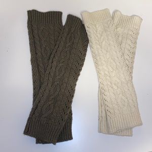 Cable knit leg warmers